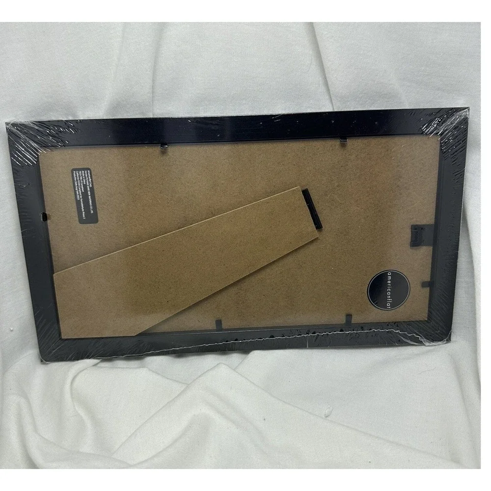 Americanflat Black Wood Business License Frame 3.5 x 8 White Mat New